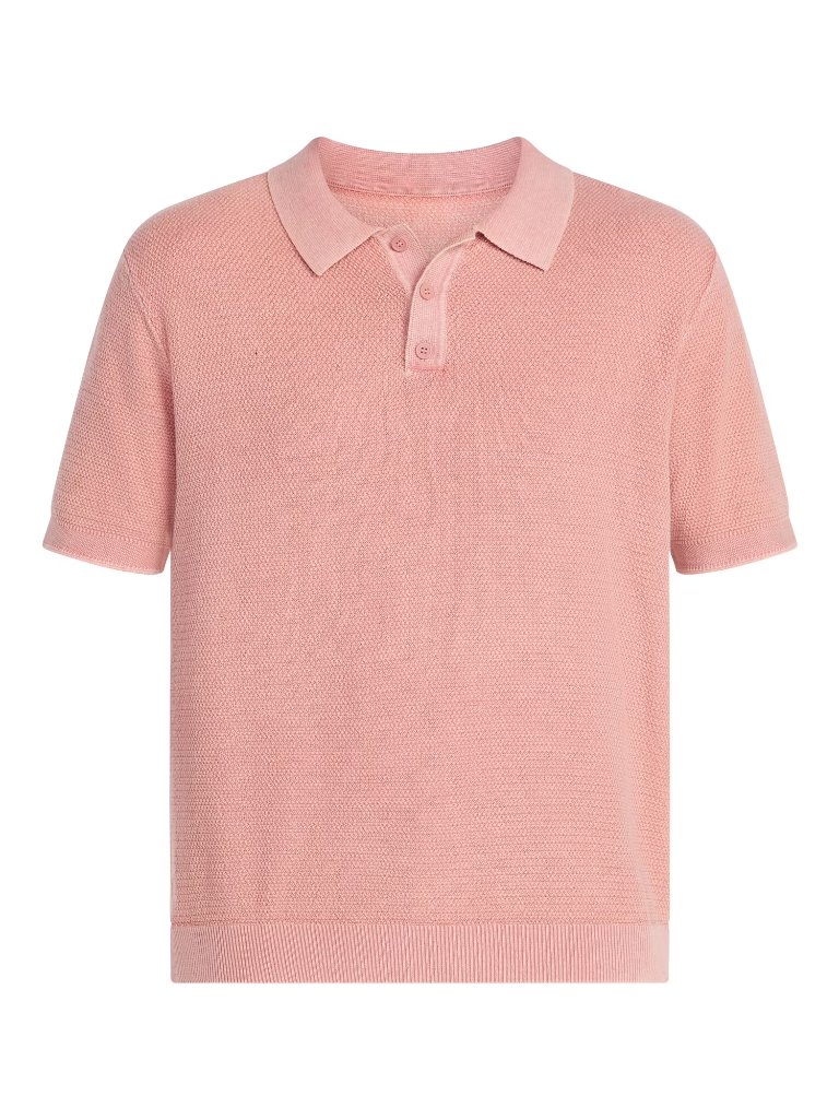 Nwt No Boundaries Sz S Coral Pink 100% Cotton Mesh Short Sleeve Polo Sweater
